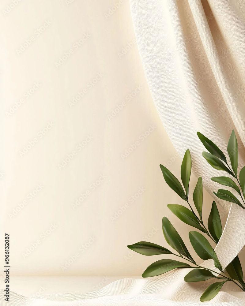 Poster a soft, neutral backdrop features gentle foliage accents, creating calming atmosphere perfect for va