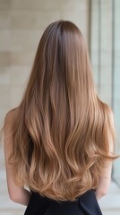 Naklejka premium Explain how achieving symmetry in hair texture and shine, as depicted in the image, reflects the importance of balanced hair care routines