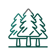 Fototapeta premium Outlined pine trees in minimalist forest illustration
