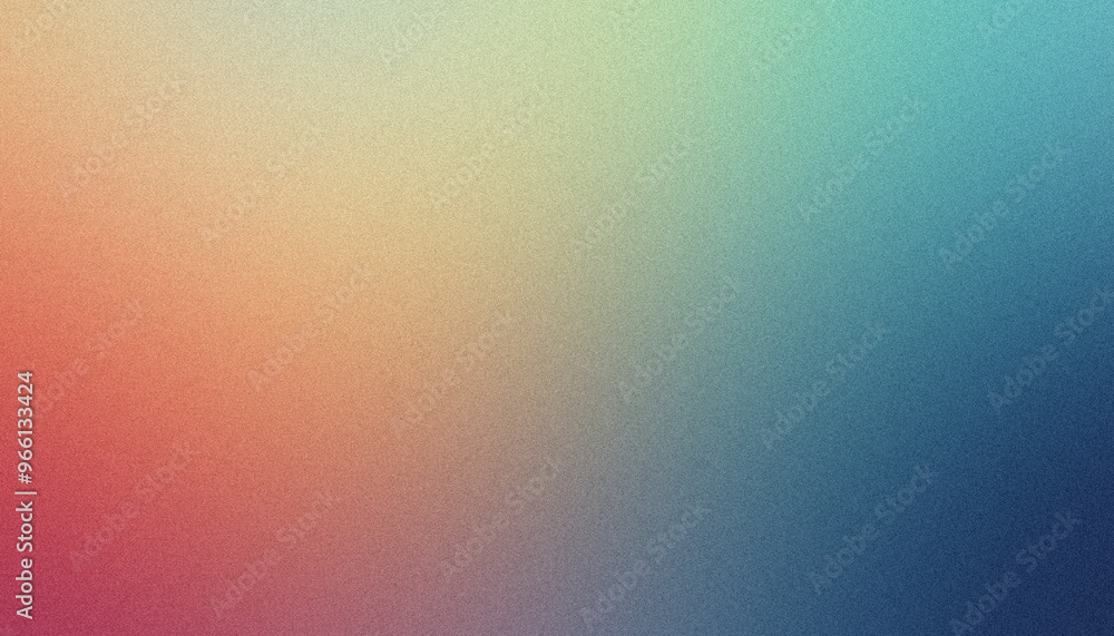 Poster colorful abstract gradient background featuring a grainy texture is blending smoothly from blue to y