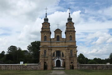 Obraz premium Corpus Christi Church. Catholic church in the agro-town of Dvorets, Grodno region, Belarus