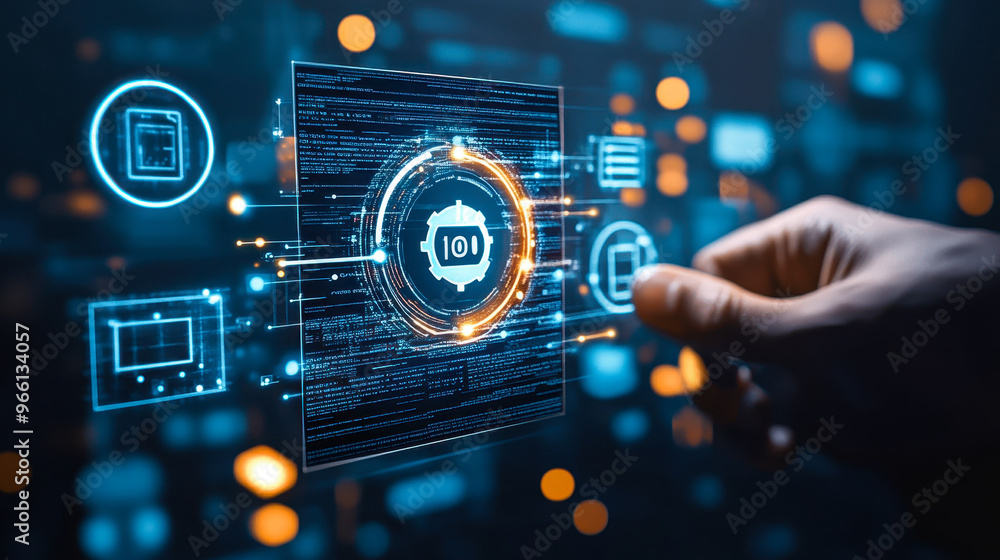 Poster digital iso certification concept in quality control and assurance for business and industrial stand