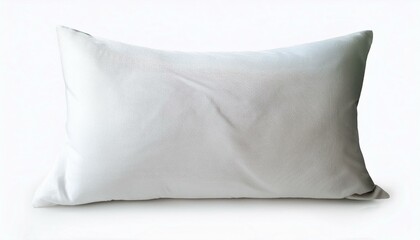 White pillow isolated on white background. Soft and fluffy pillow for sleeping or resting.