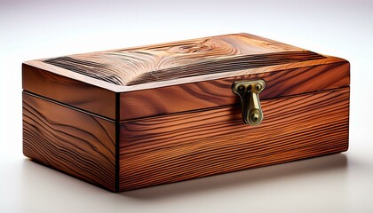 Wooden box with intricate grain pattern.
