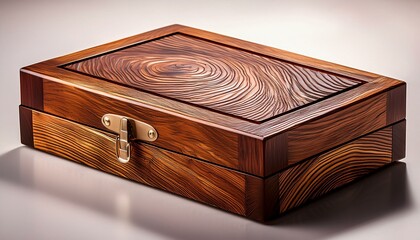 Wooden box with intricate grain pattern.