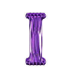 Fluted purple letter i