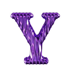 Fluted purple letter y