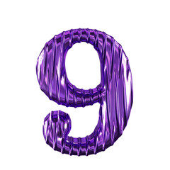 Fluted purple number 9