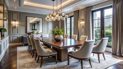 Elegant Close-Up of a Sophisticated Dining Room Setup for Luxurious Entertaining and Special Occasions