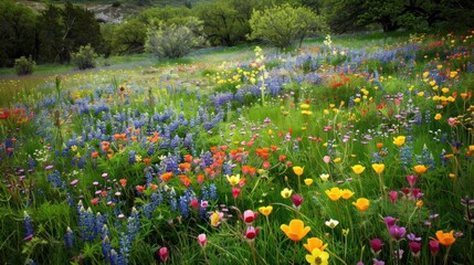 Vibrant Wildflowers in a Meadow