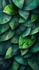 Abstract green background with geometric shapes and shadows for design, banner, or presentation. Vector illustration.