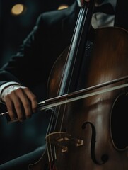 Elegant Violinist in Black Tuxedo