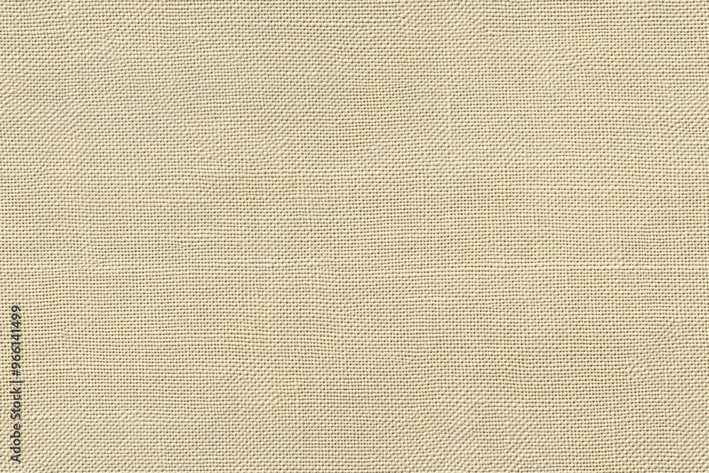 Poster textured beige cotton canvas fabric, showcasing a woven pattern. the fabric appears soft and is suit
