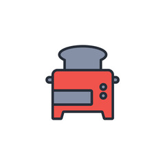 Toaster icon. vector.Editable stroke.linear style sign for use web design,logo.Symbol illustration.