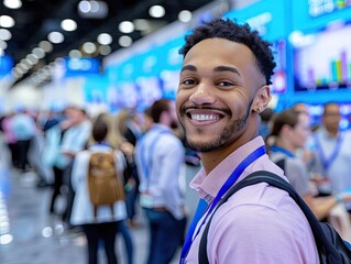 A job fair scene with digital screens displaying live unemployment data, diverse candidates networking and engaging with recruiters, highlighting efforts to reduce joblessness