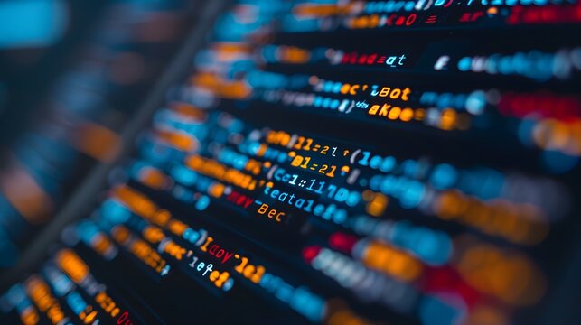 Close-up of Abstract Code on a Computer Screen