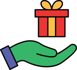 Heartwarming Sharing Icon Illustration Representing Generosity, Compassion, and Festive Holiday Traditions
