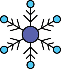 Delicate Snowflake Icon Illustration Representing Winter Beauty, Holiday Decorations, and Festive Celebrations