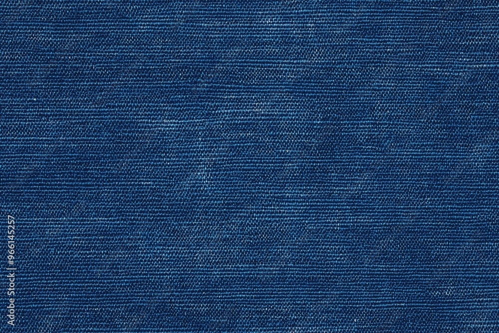 Poster texture of dark blue cotton chambray fabric, showcasing a woven pattern with subtle variations in co