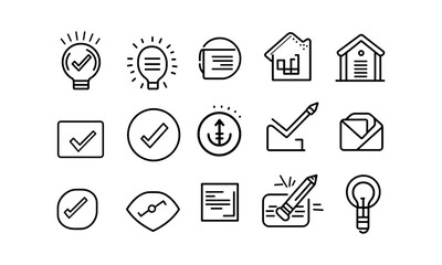 Quality control product and service quality inspection and digital marketing icons set. Vector illustration.