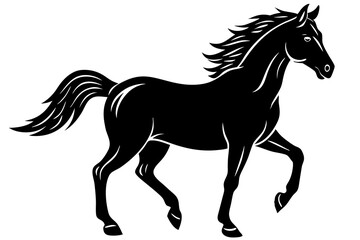 Hors silhouette vector art .This is editable and printable vector eps file