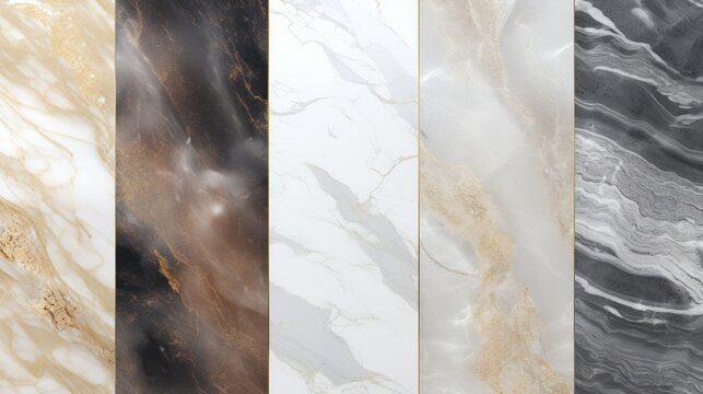 Many different templates of marble granite ceramic tiles material. Neural network ai generated art