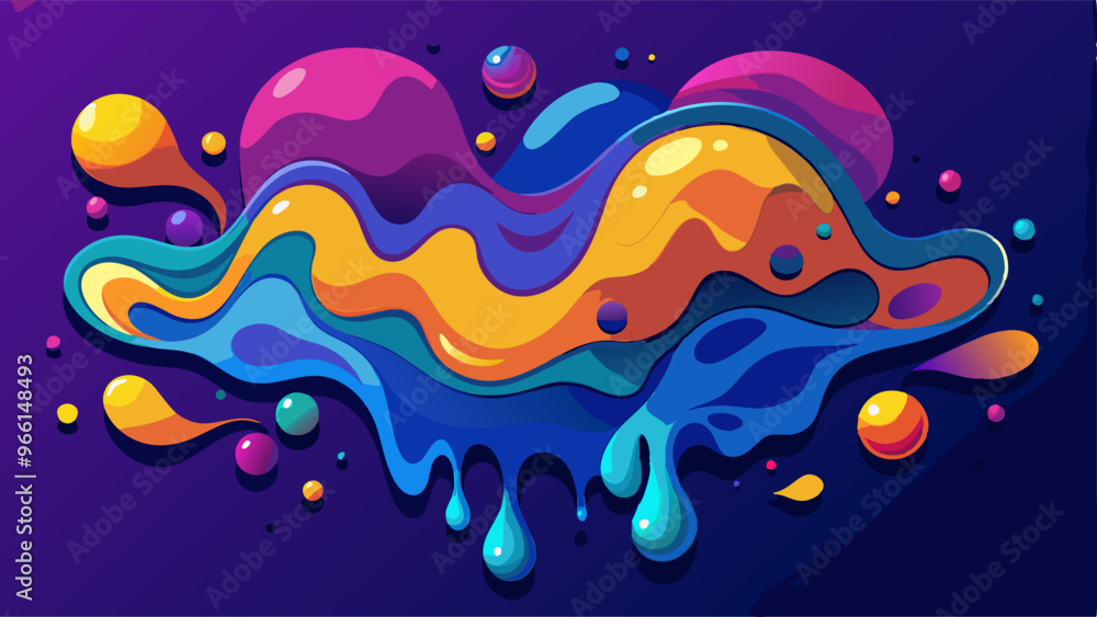 Wall mural abstract liquid fluid gradient shapes composition gradient shapes composition. vector illustration