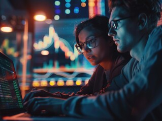 Busy Tech Team in a Data Center