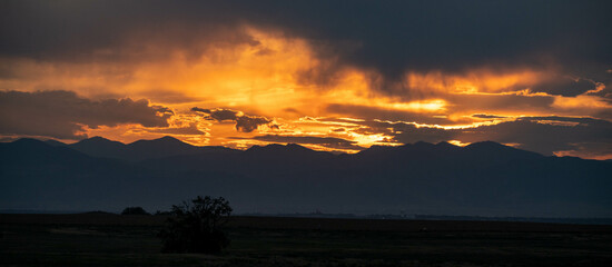 sunset in the mountains