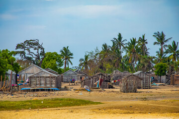 Fototapeta premium Inhabitants picturesque fishing village of Batavia