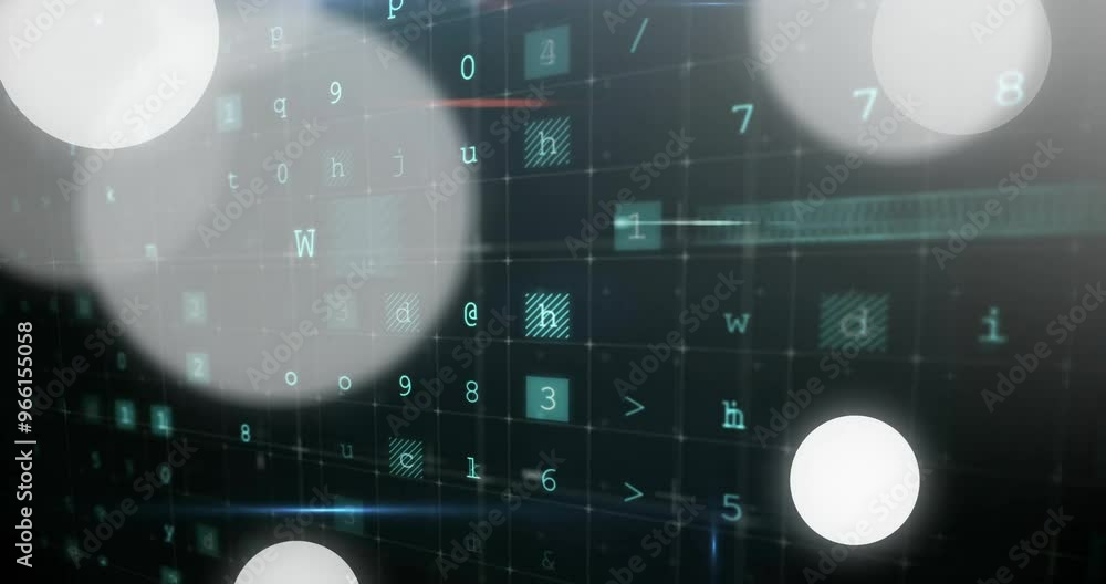 Aufkleber animation of digital data processing and virus warning text
