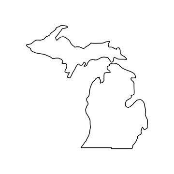 recommend clip art: Michigan outline map