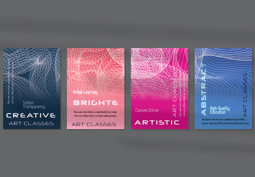 Flyer Layout with Curvy Lines on Bright Gradient Glow