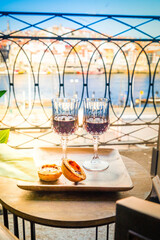 Two glasses with red wine