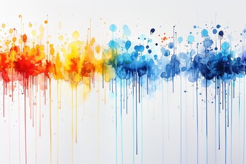 Fototapeta premium A colorful painting with splatters of paint that includes the colors red, yellow