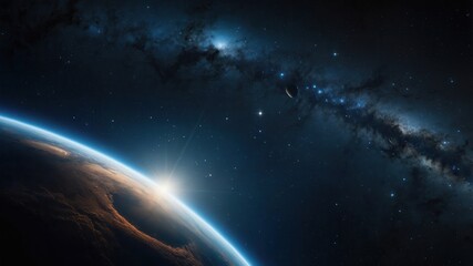 Fototapeta premium Cosmos, Universe, Stars, Earth, Planets, Constellations, Milky Way, Solar System