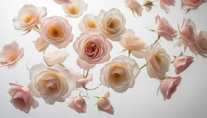 Delicate Pink Rosebuds Floating background
