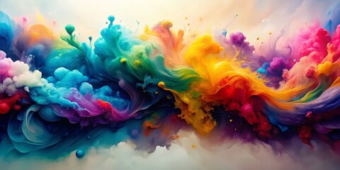 Fototapeta premium Abstract Colorful Ink Swirls in Motion, abstract, ink, swirl