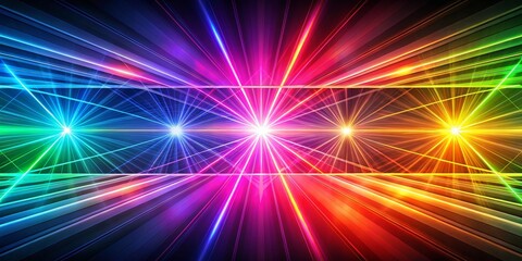 Abstract Colorful Laser Show with Glowing Stars, Abstract Background, Futuristic Design, Laser Show, Neon Light, Futuristic, Abstract