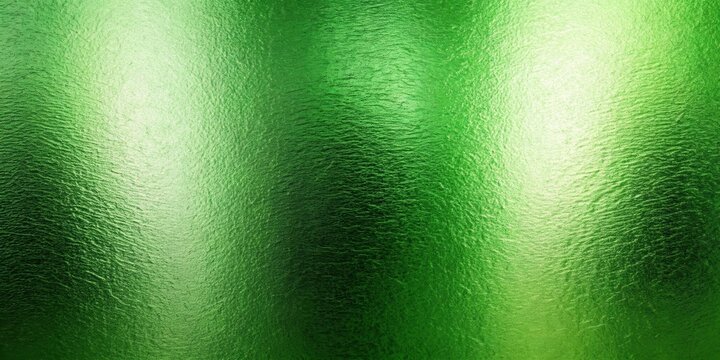 Brushed green foil metallic sheet abstract texture background with a unique shine and pattern