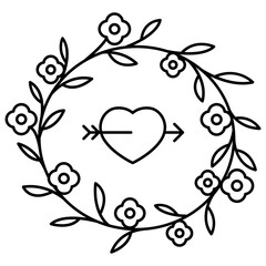 Flower wreath vector illustration graphic design