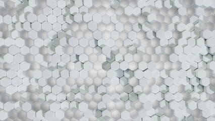 Abstract white background made of hexagons.  