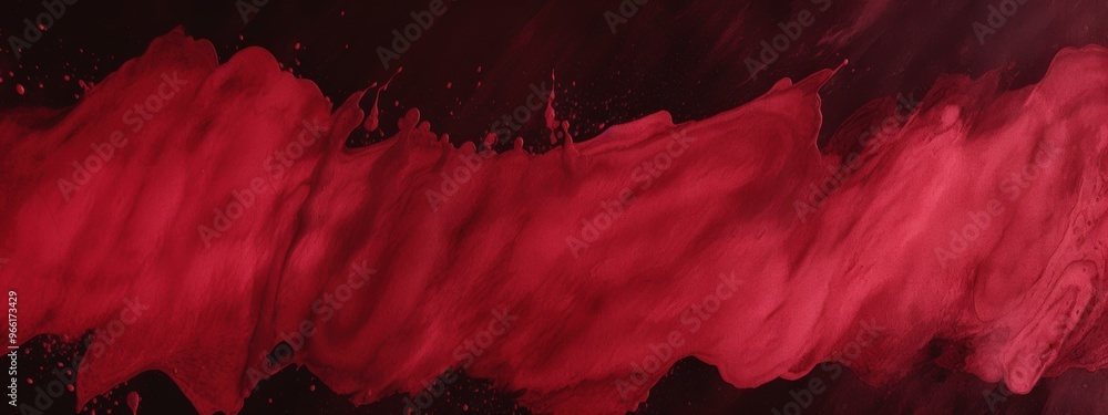 Poster a deep red background with a lightly and evenly distributed black watercolor spread effect.