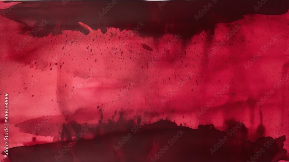 Poster a deep red background with a lightly and evenly distributed black watercolor spread effect.