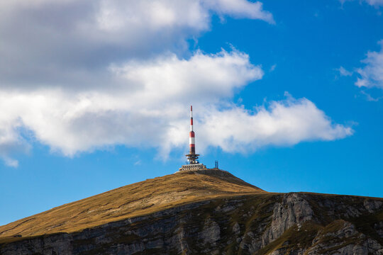 Landscape with the Costila peak in the Bucegi mountains - Romania