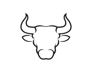 Creative Bull Head Logo Design Vector Symbol Icon