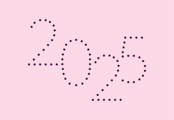 2025 Happy New Year Pixel Points Typography Design Abstract Logo Symbol Vector Illustration