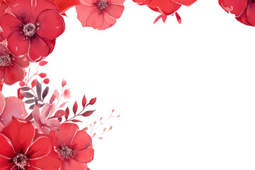 PNG Red flower frame backgrounds petal plant.