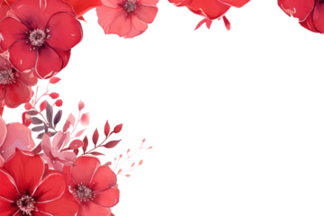 PNG Red flower frame backgrounds petal plant.