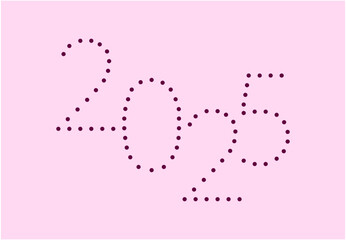 2025 Happy New Year Pixel Points Typography Design Abstract Logo Symbol Vector Illustration